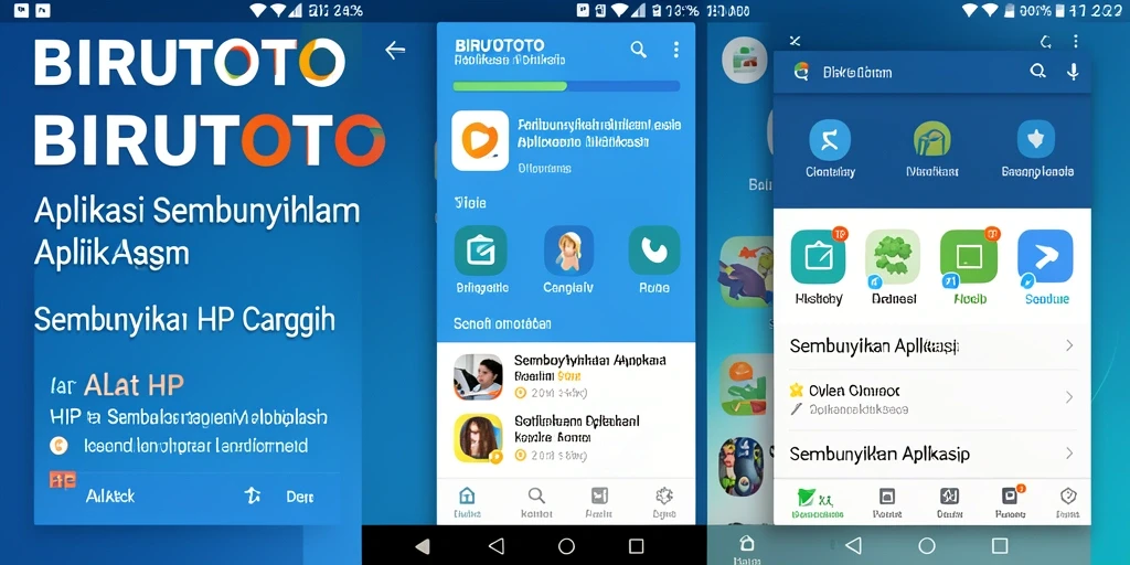 Antarmuka BIRUTOTO menunjukkan fungsi menyembunyikan aplikasi dengan jelas.