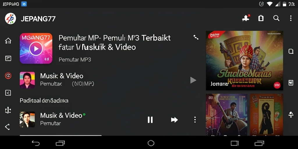 Antarmuka pemutar MP3 JEPANG77 yang menarik dan mudah digunakan.