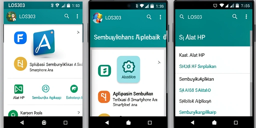 Tampilan antarmuka LOS303 saat menyembunyikan aplikasi.