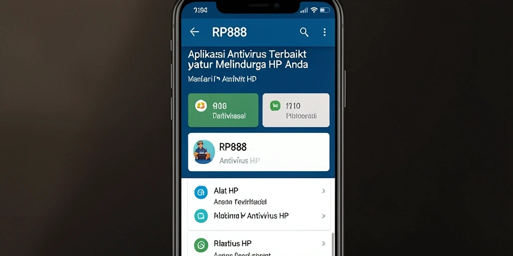 Tampilan antarmuka aplikasi RP888 yang user-friendly dan fungsional.