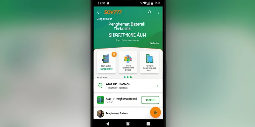 Antarmuka SOV777 yang intuitif dengan fungsi penghemat baterai yang efektif.